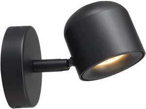 Modern adjustable wall sconce black LED aluminum bedside reading lighting