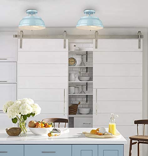 2 light modern semi flush mount close to ceiling light blue ceiling lighting