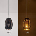 Pendant Light Cage Ceiling Lamp in Black and Gold