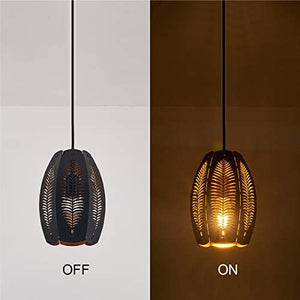 Pendant Light Cage Ceiling Lamp in Black and Gold