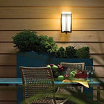 Industrial outdoor wall light with satin etched cased opal glass shade Black wall lamp