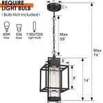 1 light handing Lantern Porch light in Black finish with bubble glass lamp shade