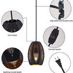 Pendant Light Cage Ceiling Lamp in Black and Gold
