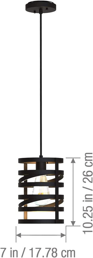 Farmhouse industrial pendant lamp black cage hanging pendant light fixture