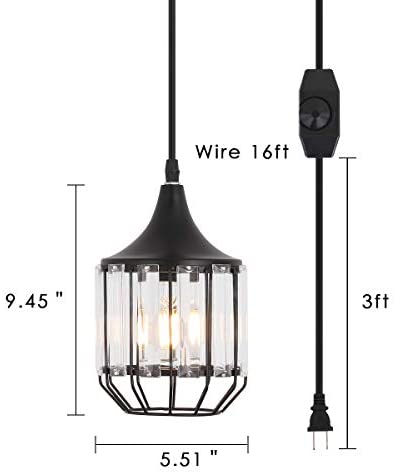 16 Ft Cord and Chain/Hanging Pendant Light Cage Lamp
