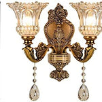2 light crystal drop wall lighting fixture retro prism wall sconce