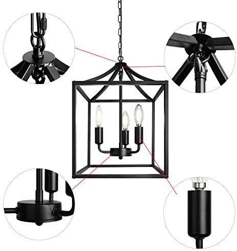 3 Lights Chandelier Rustic Pendant Light