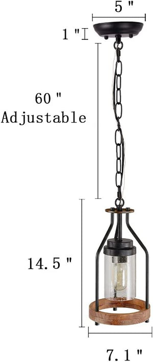 Retro glass pendant lighting fixture farmhouse hanging light