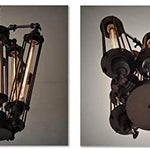 8 light loft black vintage industrial steampunk chandelier