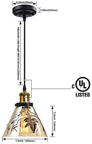 Pendant Hanging Light with glass