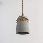 Concrete bell pendant lamp loft hemp rope hanging light fixture