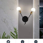 2 light modern wall sconce black industrial wall lighting fixture