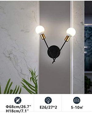 2 light modern wall sconce black industrial wall lighting fixture