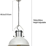 White dome pendant light mid century industrial hanging light