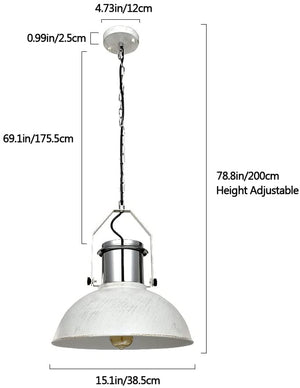 White dome pendant light mid century industrial hanging light