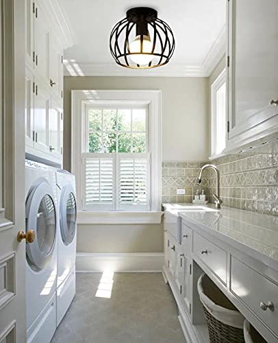 2 pack modern semi-flush mount ceiling light fixture cage flush mount light fixture