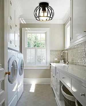 2 pack modern semi-flush mount ceiling light fixture cage flush mount light fixture