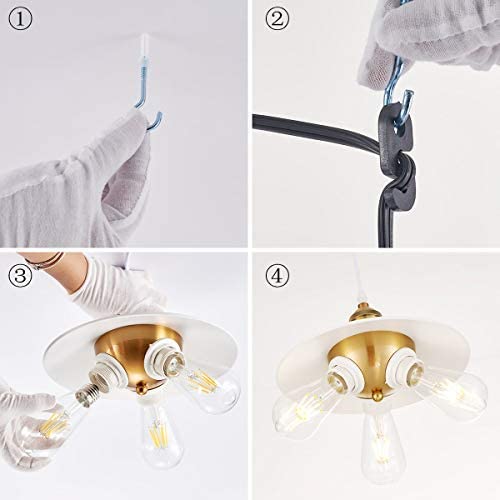 3 light hanging lamp with plug in cord industrial white swag hanging lamps