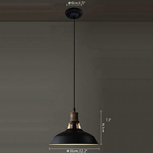 Vintage industrial edison matte black pendant lamp light with dome shade