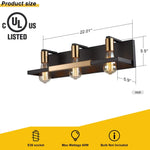 3 light bathroom wall light fixture over mirror rustic vanity wall sconce with gold and black finish