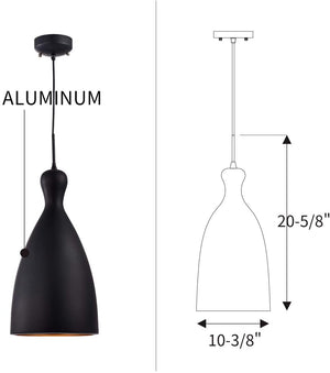 Modern Aluminum Pendant Lighting matte black ceiling hanging light fixture