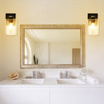 Black black bathroom vanity light bubbled glass wall light fixtures