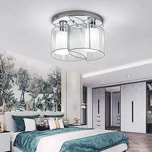 Modern Contemporary Pendant Light Semi Flush Mount Ceiling Light 2 Lights Ceiling Light Chrome for Hallway Dining Room Living Room