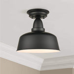 Farmhouse ceiling light fixture black semi flush mount lamp