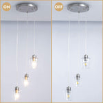 3 light pendant lighting cluster chandelier with nickel finish