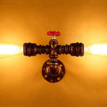 Industrial Steampunk wall light fixture water pipe wall sconce