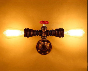 Industrial Steampunk wall light fixture water pipe wall sconce