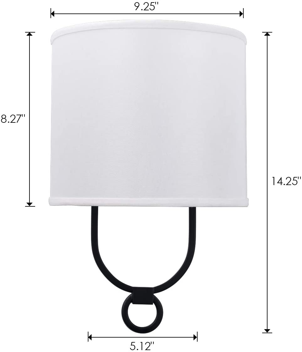 2 pack modern wall sconce with white fabric shade