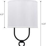 2 pack modern wall sconce with white fabric shade