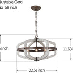 6 light kitchen island chandelier rustic wood hanging pendant light fixture