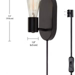 Simplicity black industrial wall sconce