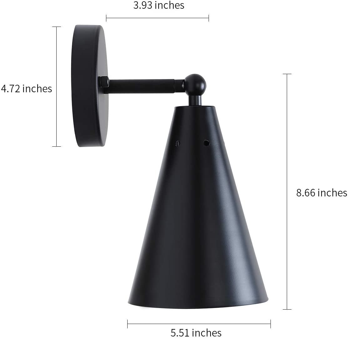 Black wall sconces set of two farmhouse swing arm wall light fixture