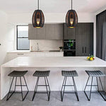 Pendant Light Cage Ceiling Lamp in Black and Gold