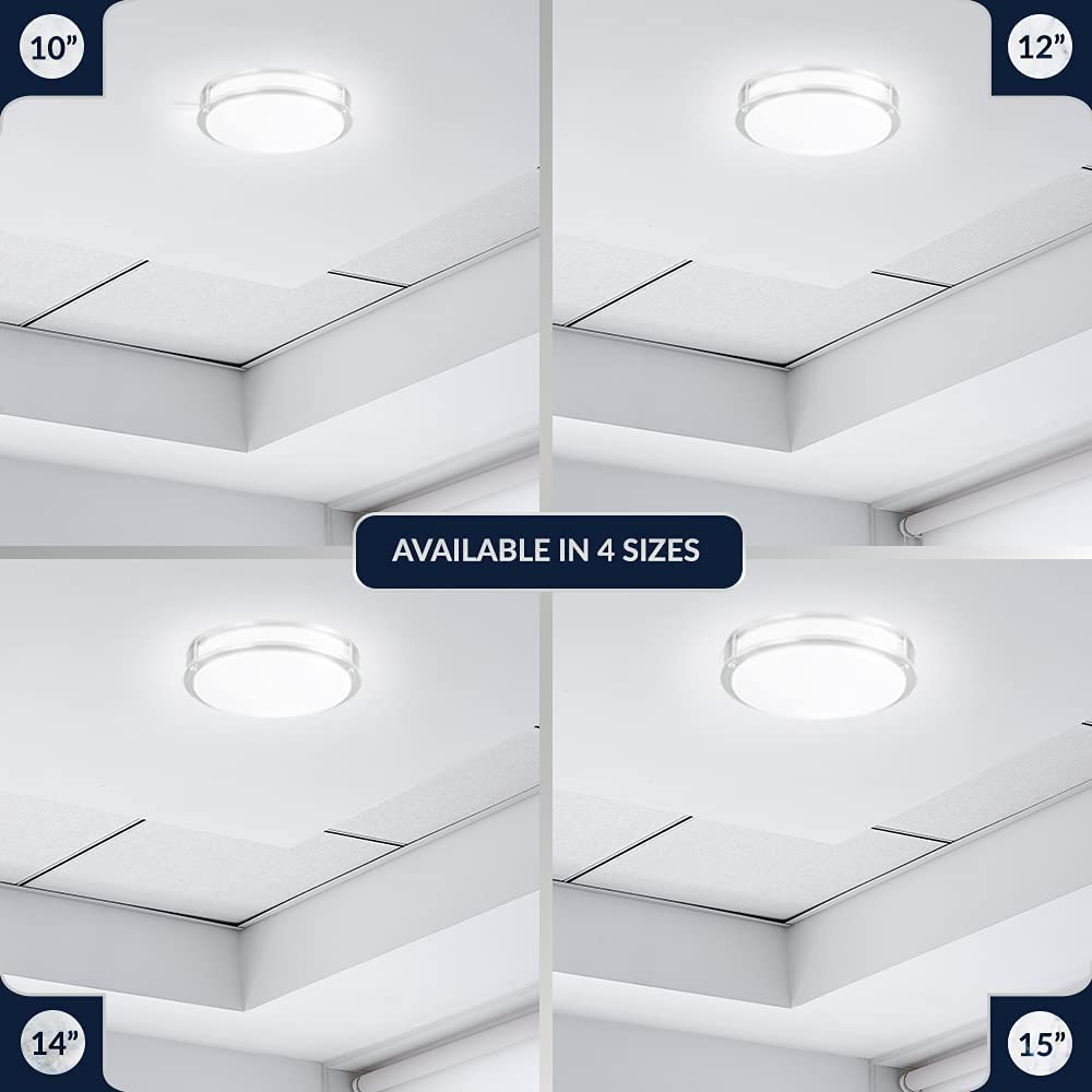 12 inch round Flush Mount Ceiling Light white glass ceiling light with nickel finish