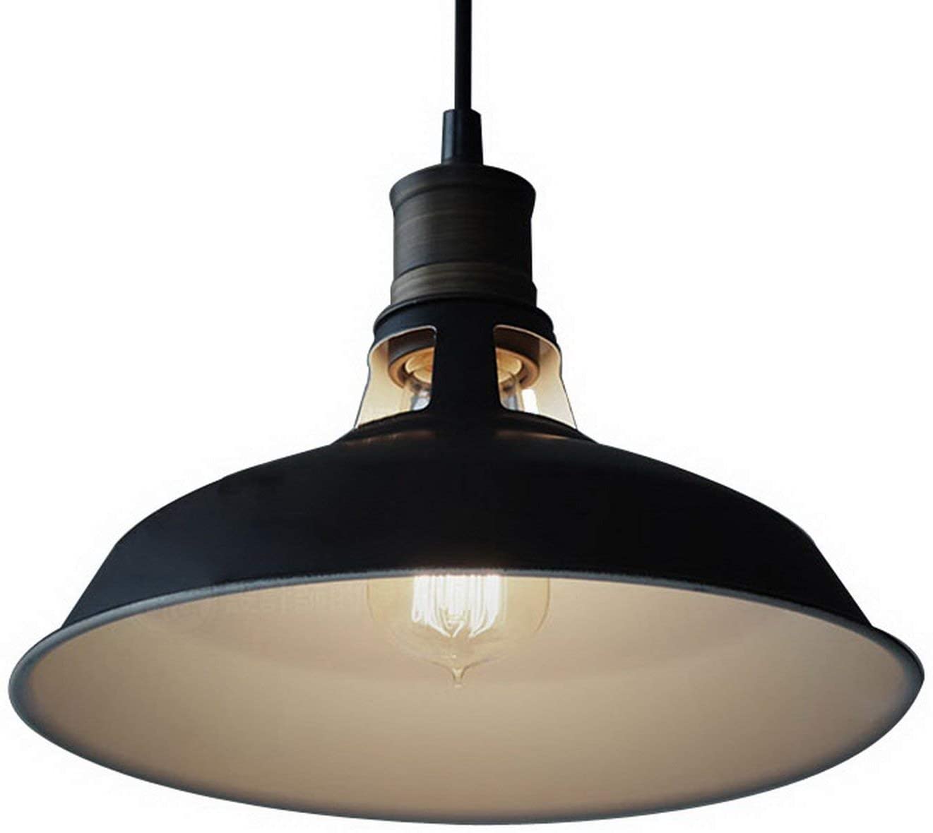 Vintage industrial edison matte black pendant lamp light with dome shade