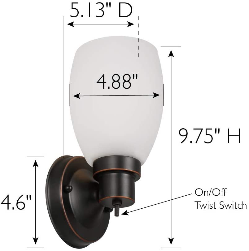 Indoor wall sconce with switch industrial glass wall light fixture