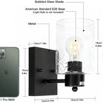 Black black bathroom vanity light bubbled glass wall light fixtures