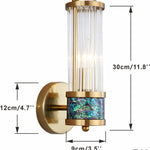 2 Pack wall lights for bedroom Cyilndrical wall sconce With Glass shade