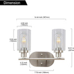 2 light vanity industrial wall sconce light fixture with brushed nickel finish