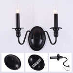 2 light wall candle sconces black farmhouse industrial light fixture sconce wall lighting