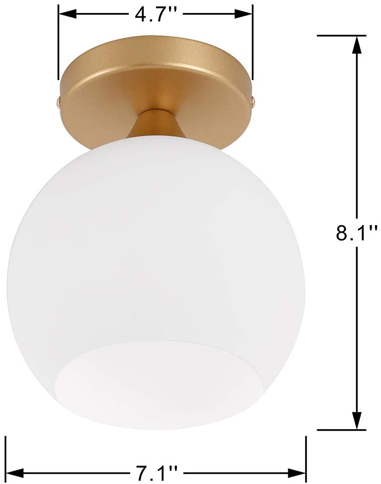 Mini Semi Flush Mount Ceiling Light Fixture globe glass ceiling lamp