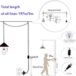 Moon Plug in pendant light adjustable hanging ceiling lighting fixture