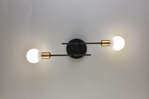 2 light modern wall sconce black industrial wall lighting fixture