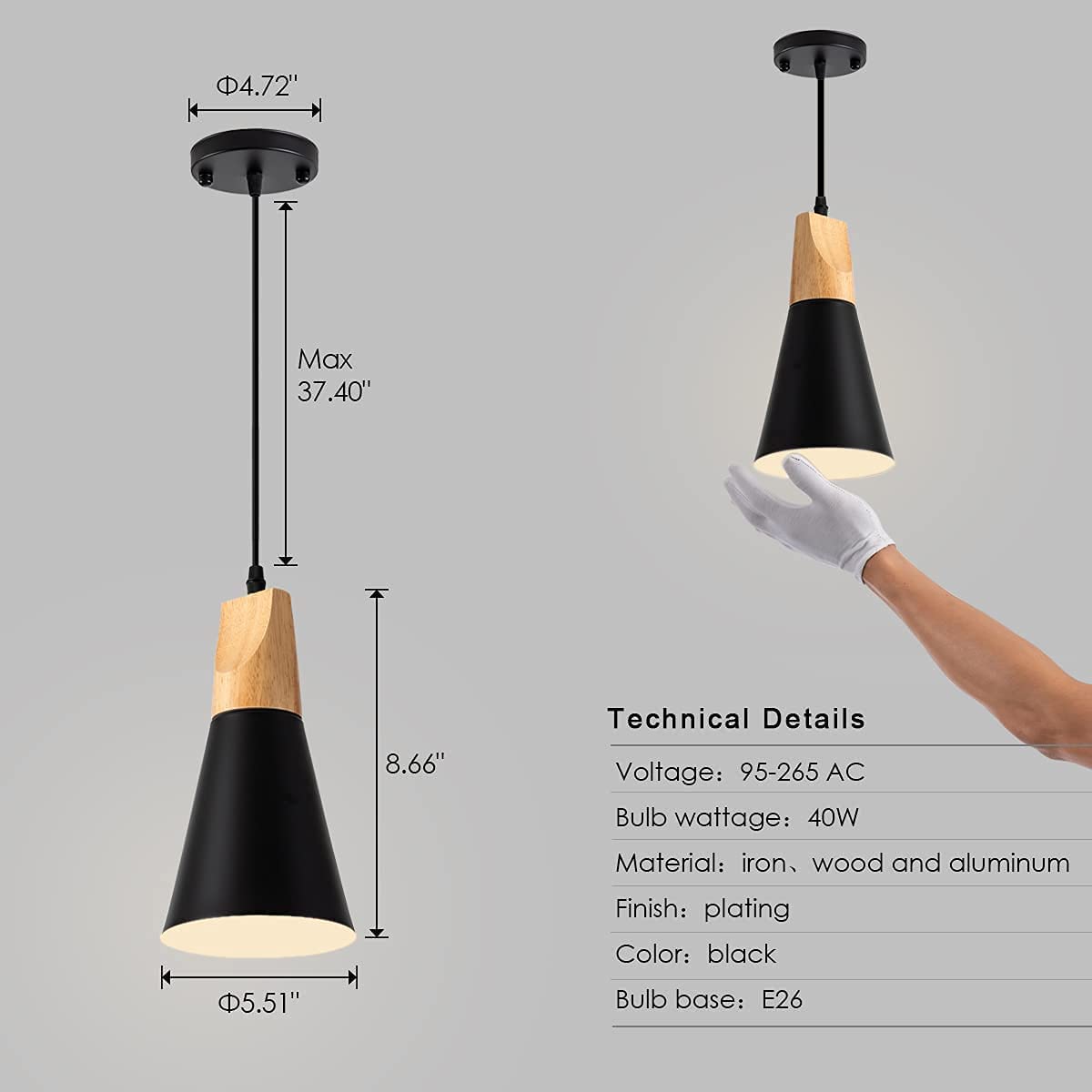 Wooden pendent lights in kitchen island black mini hanging light fixture