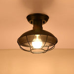 vintage industrial semi flush mount ceiling light fixture farmhouse black cage ceiling lamp