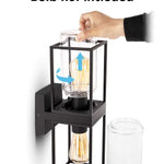 Black porch wall sconce industrial wall light fixture with glass shade